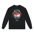 MEDM Flower Thorn Round Text Layout Long Sleeve T-shirt Spring and Autumn Men's Trendy Brand American Casual T-shirt Top