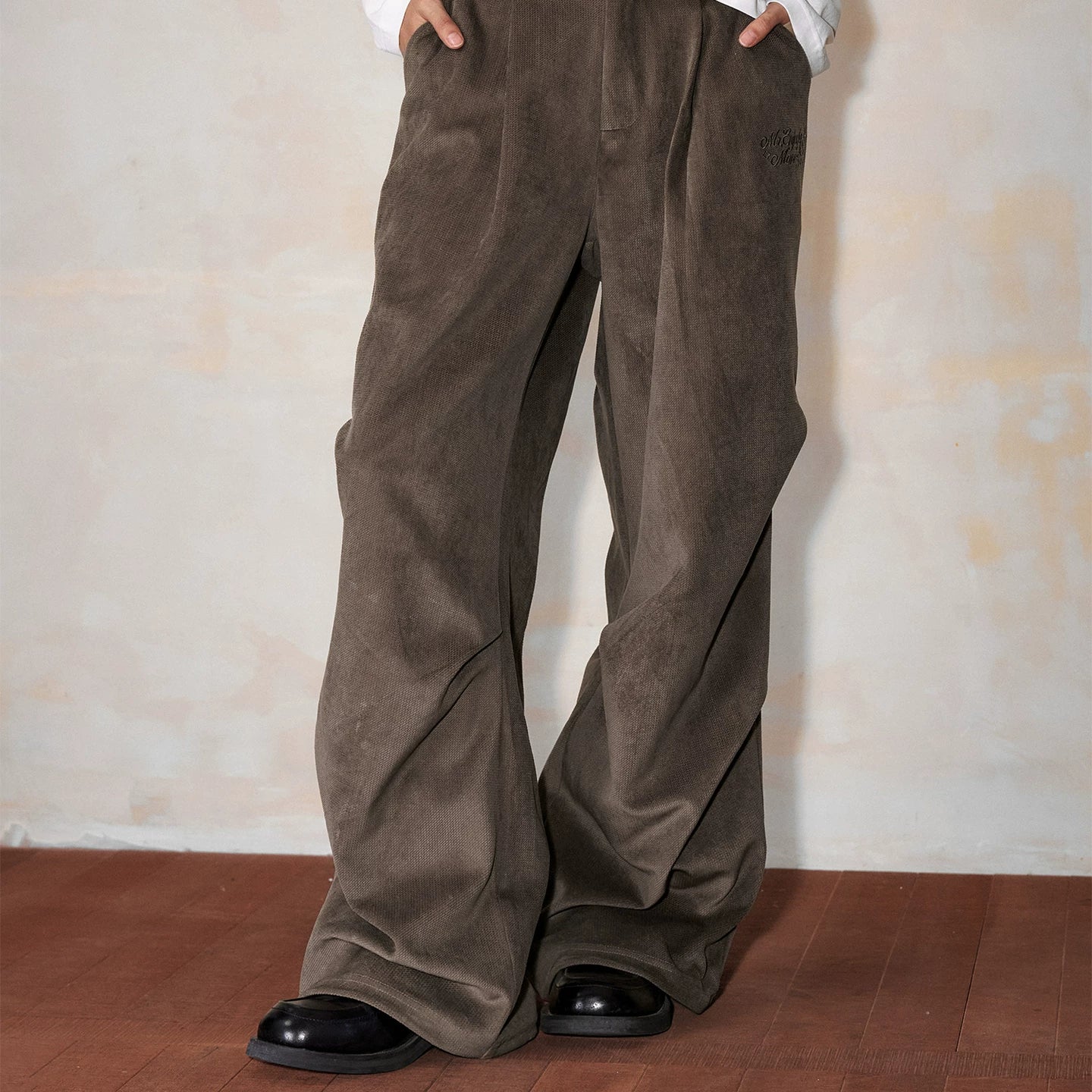 MEDM Maillard Wide Leg Loose Work Uniform Paratrooper Pants American Commuter Solid Color Versatile Floor Dragging Casual Pants Autumn