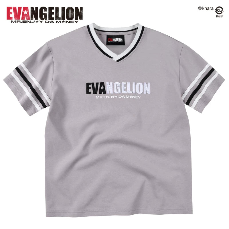 MEDMxEVA NEVER END series character sketch style embroidered print short sleeved personalized casual jersey T-shirt