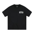 MEDM Basic Micro Wide Double Layer Leather Casual Round Neck Short Sleeve American Retro Street Versatile Loose T-shirt for Men and Women