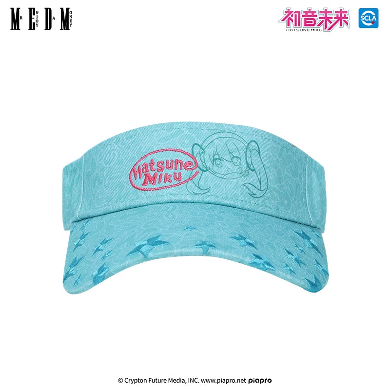 MEDMx Hatsune Miku Tennis Hat Hollow Top Sun Visor Hat Female Sun Protection and UV Protection Summer Sports Duck Tongue Sun Hat