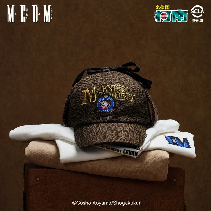 MEDMx Detective Conan Collaboration Double brimmed Retro Art Detective Hat Casual Hat British Style Versatile Hat