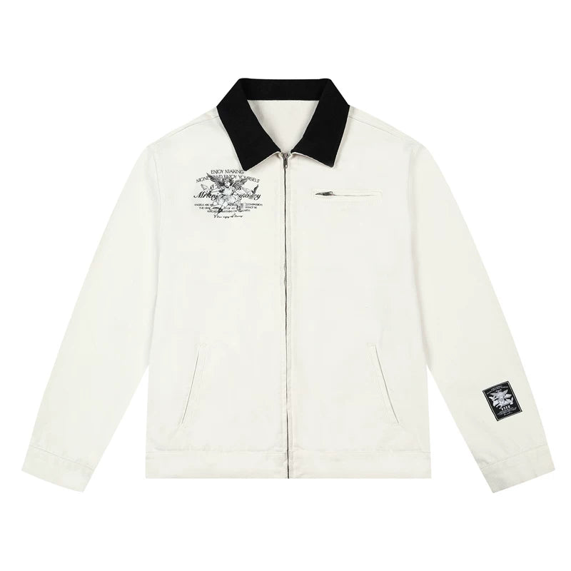 KKLUV/Zuo Qihan Same Style MEDM Angel Pigeon Detroit Embroidered Jacket Men's Autumn American Coat