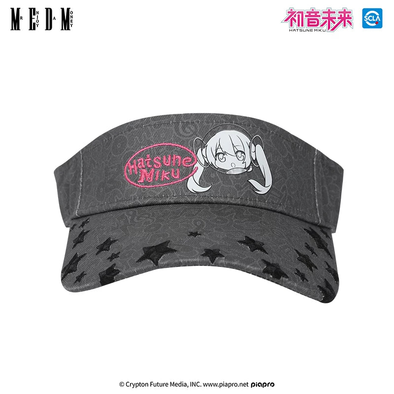 MEDMx Hatsune Miku Tennis Hat Hollow Top Sun Visor Hat Female Sun Protection and UV Protection Summer Sports Duck Tongue Sun Hat