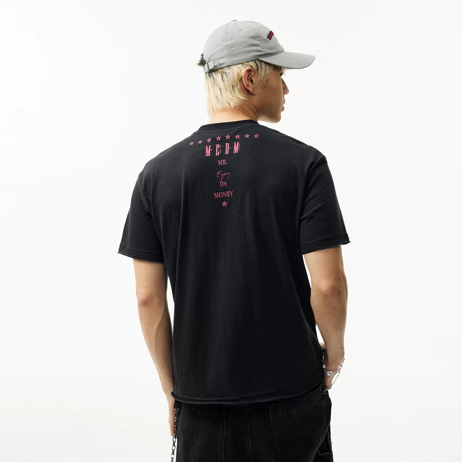 MEDM poetry collection layout printing casual round neck knitted short sleeved trendy American lazy feeling unisex T-shirt summer