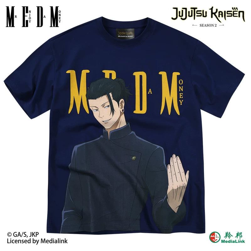 MEDM x Spell Battle Collaboration - Anime Character Printing Basic Casual Round Neck Short sleeved Men's and Women's T-shirts