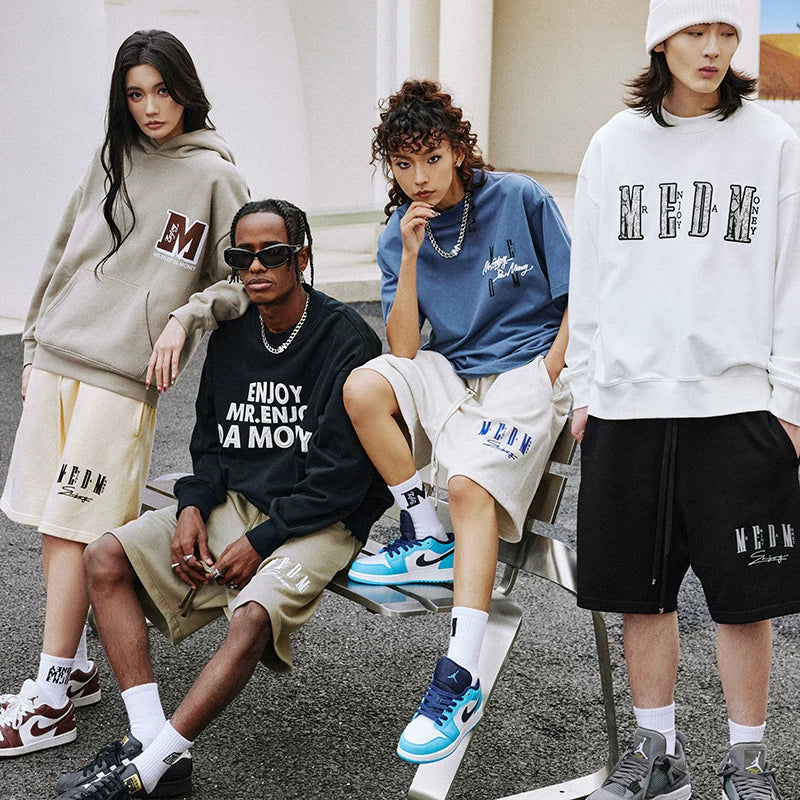 MEDM trendy American hip-hop shorts men and women same style summer thin high street casual trousers sports pants