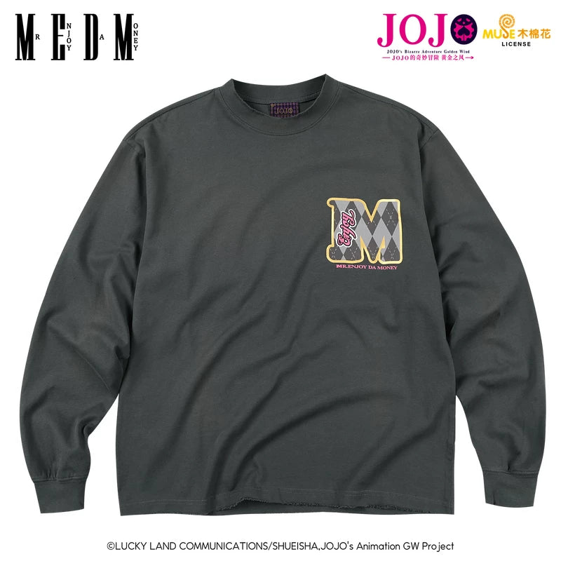 MEDMxJOJO's Bizarre Adventure Collaboration - Character Anime Printed Washed Outdated Casual Long Sleeve T-shirt Autumn