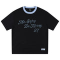 MEDM Color Knitted Letter Plush Round Neck Casual T-shirt Trendy Commuter Men's and Women's Loose Knitted Neck Short Sleeve Summer