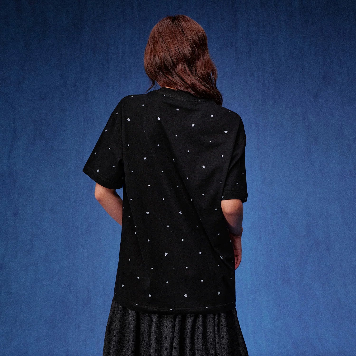 MEDM Full Star Wave Dot Color Hand drawn Word T-shirt Trendy Versatile Sweet Cool Style Casual Round Neck Short Sleeve Men and Women