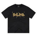 MEDM wild fun flash puzzle full diamond casual round neck short sleeved street retro neutral style cool loose T-shirt summer