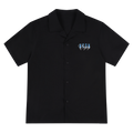 MEDM contrasting lazy style letter embroidery linen loose short sleeved shirt street retro casual top for men and women