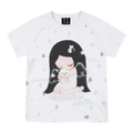 MEDM × Iria's mailbox co branded guardian dog print slim fit shoulder inserted casual short sleeved round neck T-shirt for women