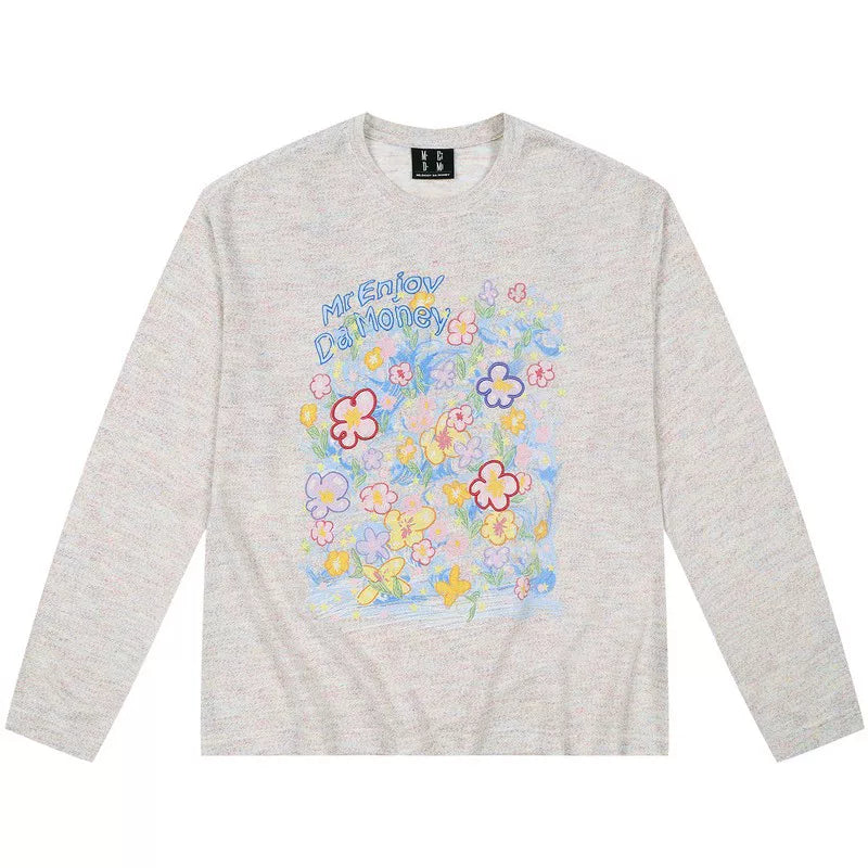 MEDM Dreaming Bubble DayDREAMING Graffiti Series Multi color Casual Long sleeved Hoodie Loose Round Neck Top