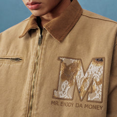 MEDM lace Detroit casual lapel jacket for couples, trendy American retro loose jacket for spring and autumn
