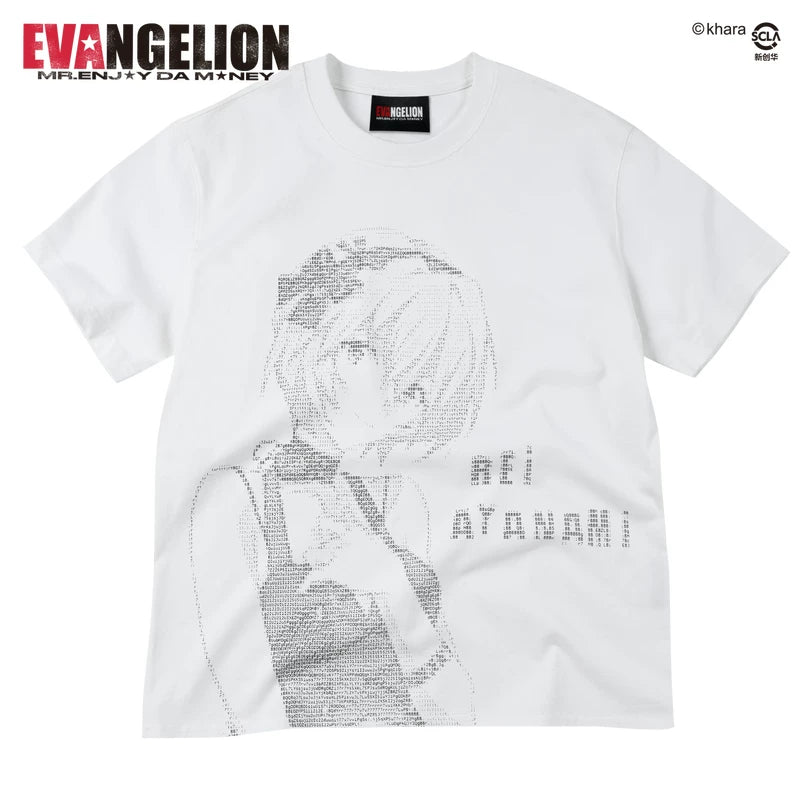 MEDMxEVA NEVER END series character code style loose short sleeved trendy personalized loose round neck T-shirt