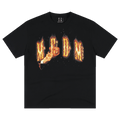 MEDM flame shaped letter logo print casual round neck short sleeved American street unisex loose T-shirt