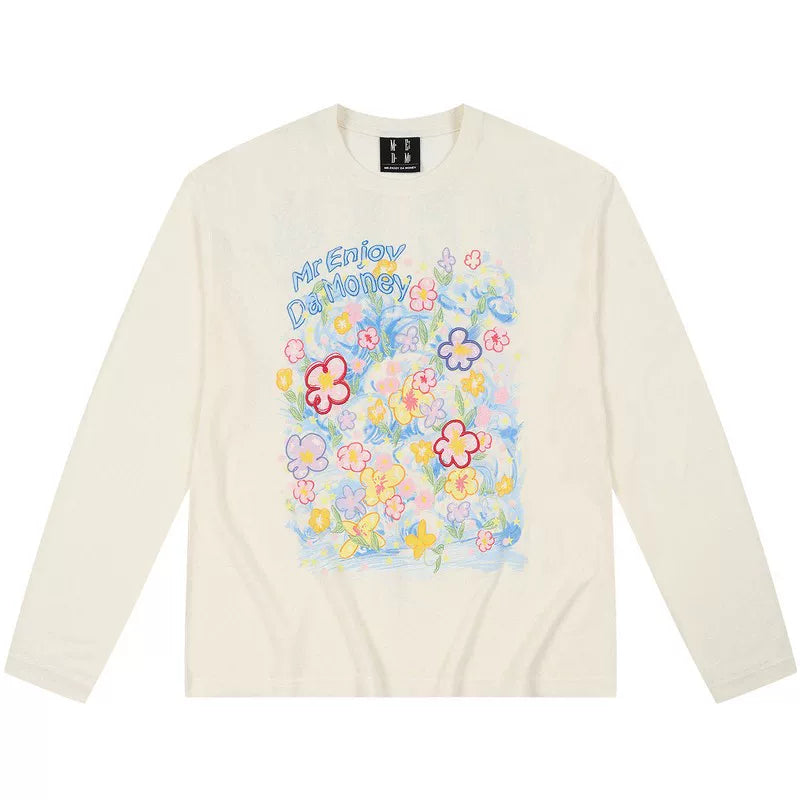 MEDM Dreaming Bubble DayDREAMING Graffiti Series Multi color Casual Long sleeved Hoodie Loose Round Neck Top