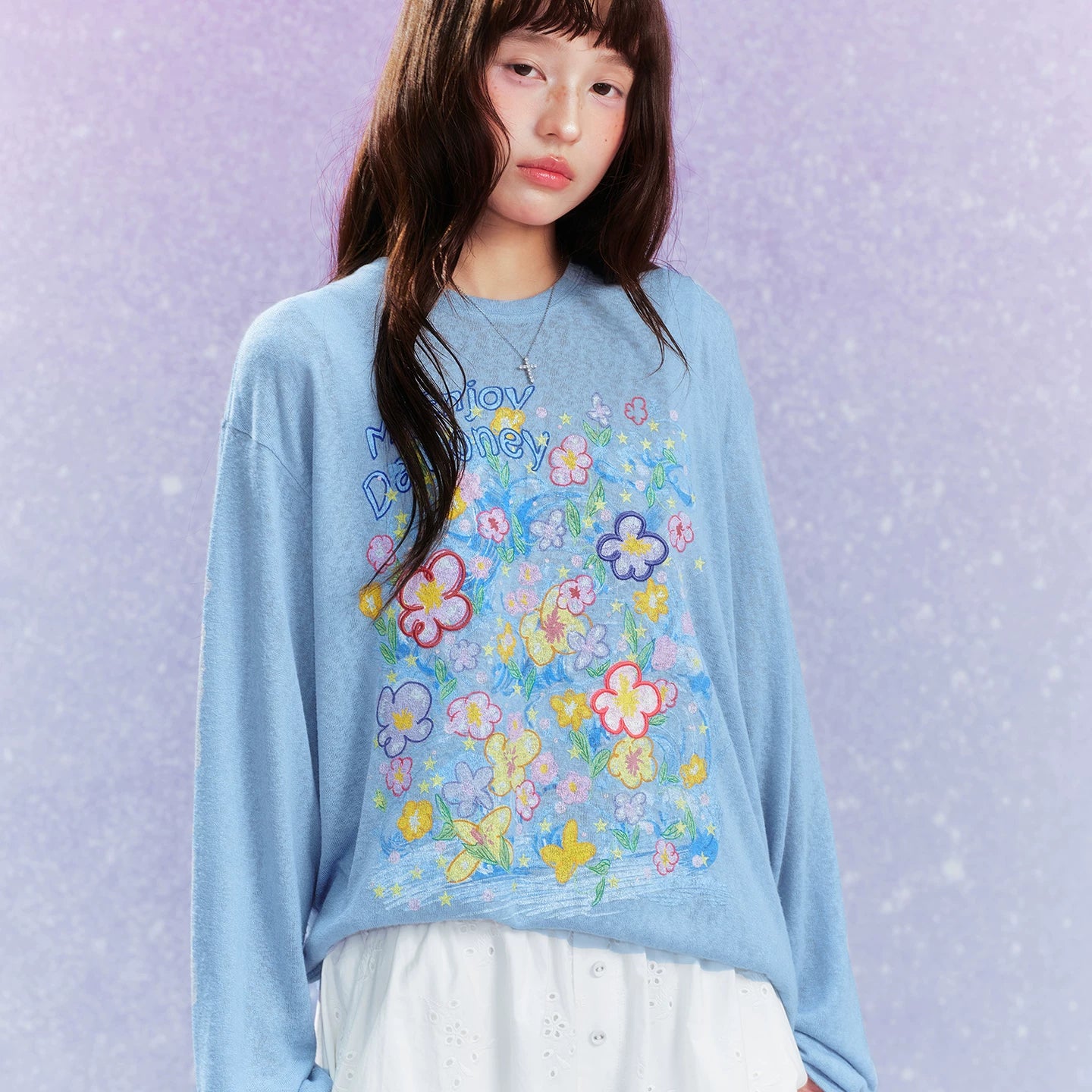MEDM Dreaming Bubble DayDREAMING Graffiti Series Multi color Casual Long sleeved Hoodie Loose Round Neck Top