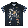 MEDM × YUY Jade Collaboration - Pattern Printed Letter Embroidered Casual Collar Jersey Short Sleeve Versatile Sweet Cool T-shirt
