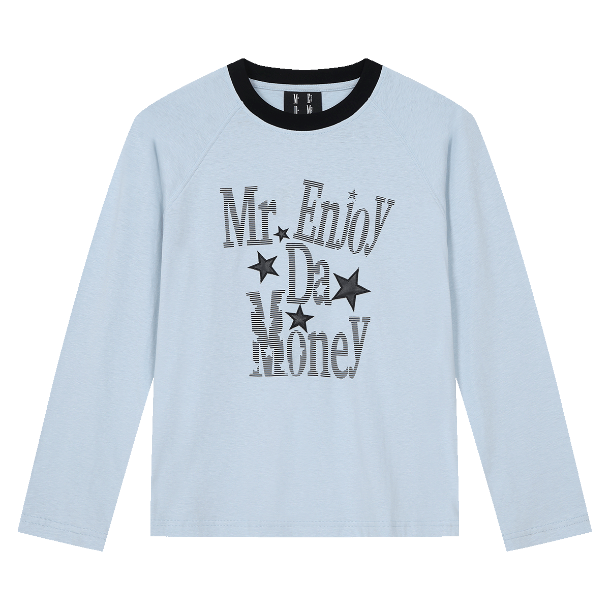 MEDM Star Skin Retro Stripe Casual Round Neck Long Sleeve T-shirt American Street Simple and High End Top Trendy