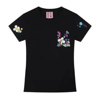 MEDM collaboration short sleeved T-shirt NEWMASS collaboration top summer trendy brand women's tee creative letter printed T-shirt American casual short sleeved top