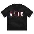MEDM 26SS Line Branch Rose Wash Short Sleeve Casual T-shirt for Men and Women Summer Loose Round Neck Top t