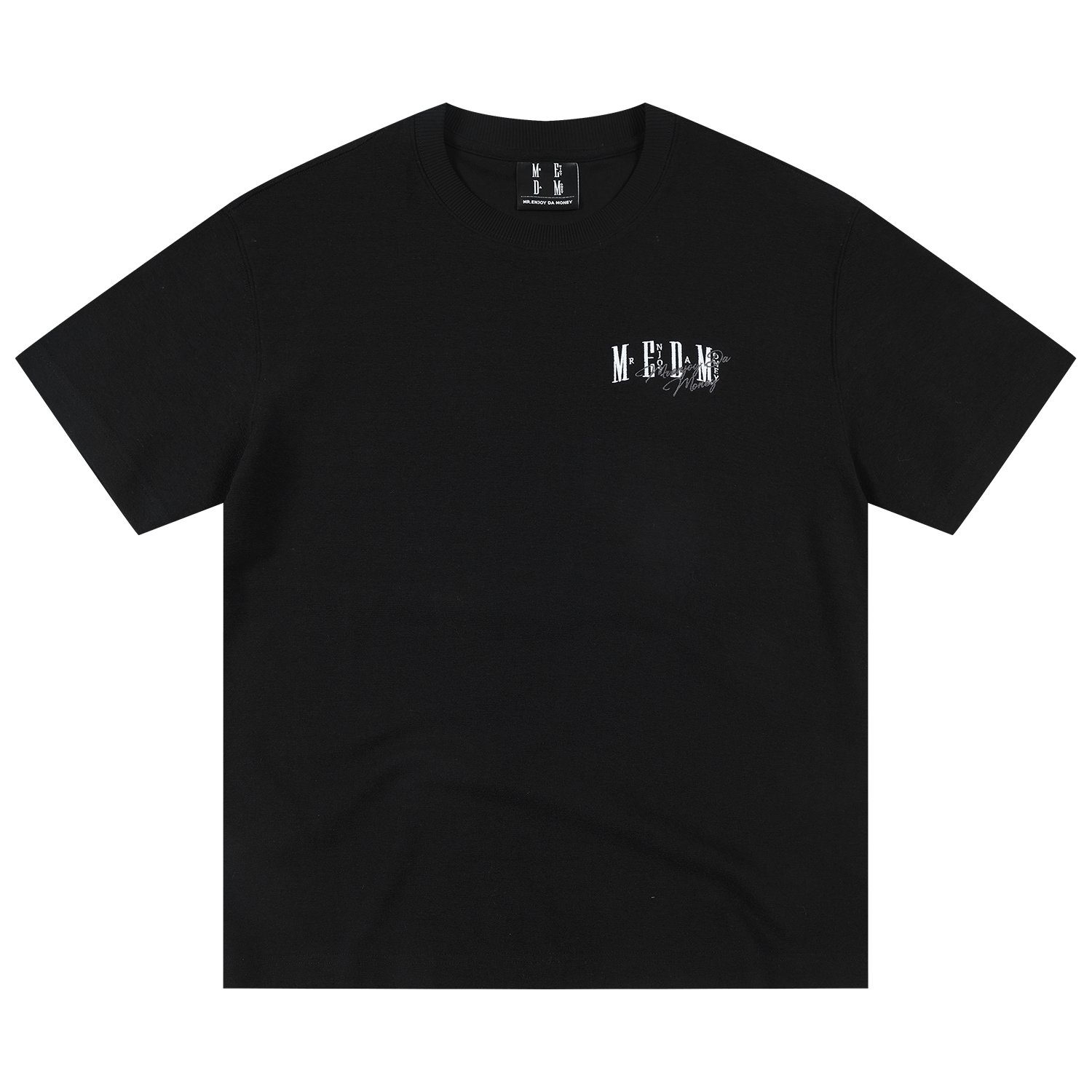 MEDM looped double-sided basic logo embroidery casual round neck T-shirt American heavyweight skin friendly versatile couple short sleeved shirt