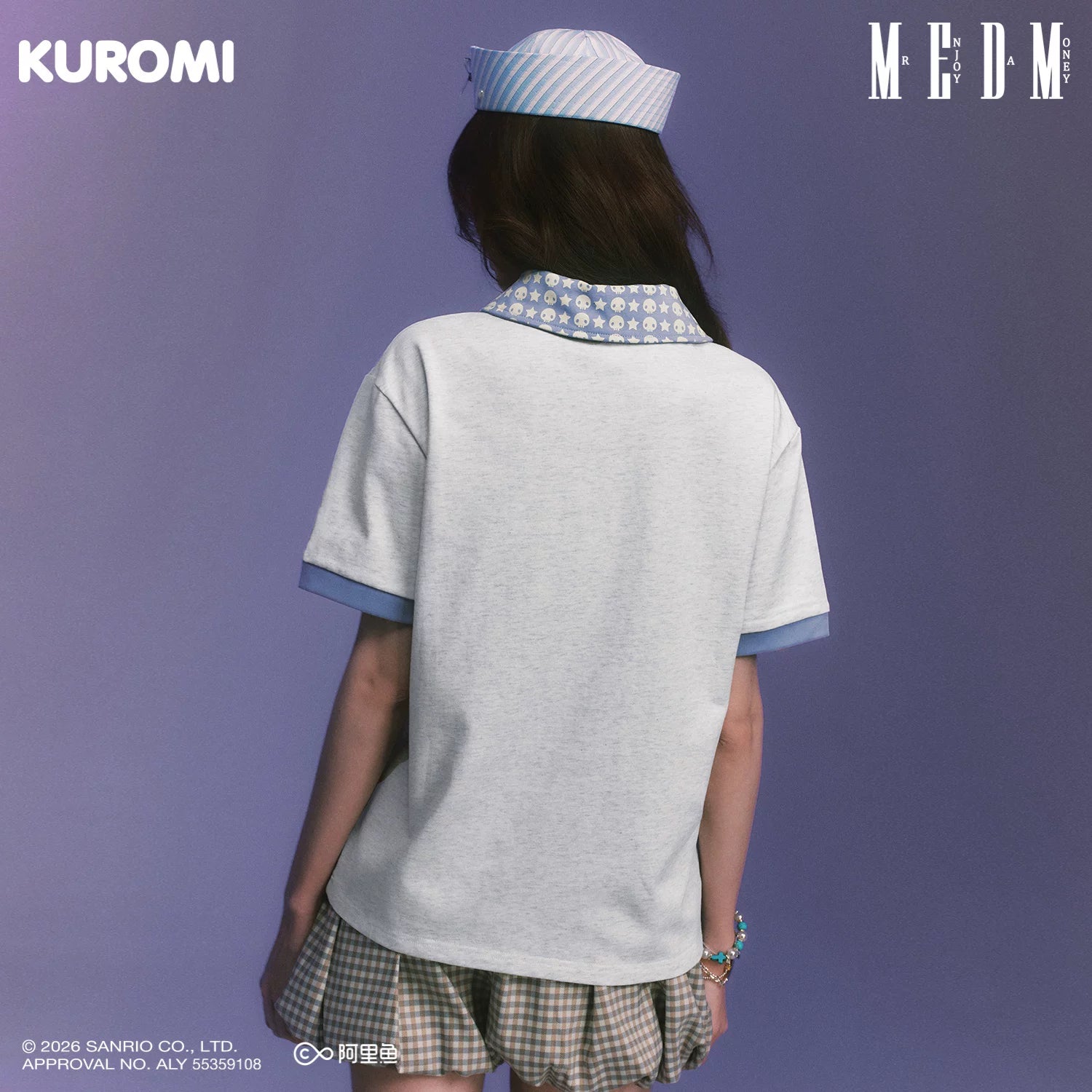 MEDM × Sanrio Family Series Color Contrasting Collar Casual Short Sleeve Polo Shirt Cool Lomi Pattern Top Summer
