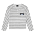 MEDM fine striped star raglan sleeves Henley shirt loose long sleeved T-shirt women's trendy soft girl style casual top