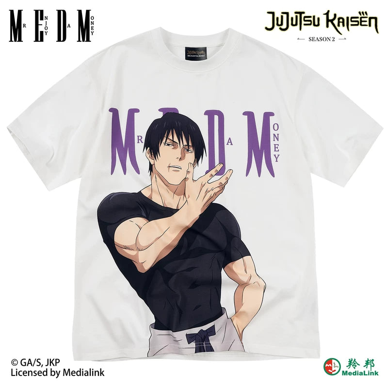 MEDM x Spell Battle Collaboration - Anime Character Printing Basic Casual Round Neck Short sleeved Men's and Women's T-shirts