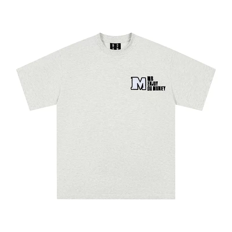 Zhang Xingte's same MEDM replaceable Velcro short-sleeved T-shirt for couples summer American T-shirt