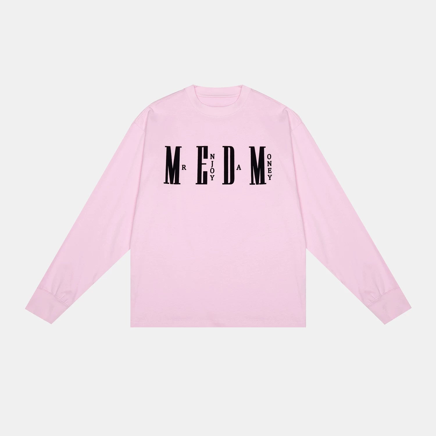 MEDM fashion brand long sleeved T-shirt for men and women, loose and trendy T-shirt, basic simple printing, pure cotton couple autumn top