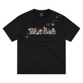 MEDM shoulder over star leopard print horsehair double-layer leather casual round neck short sleeved logo sticker versatile loose couple T-shirt