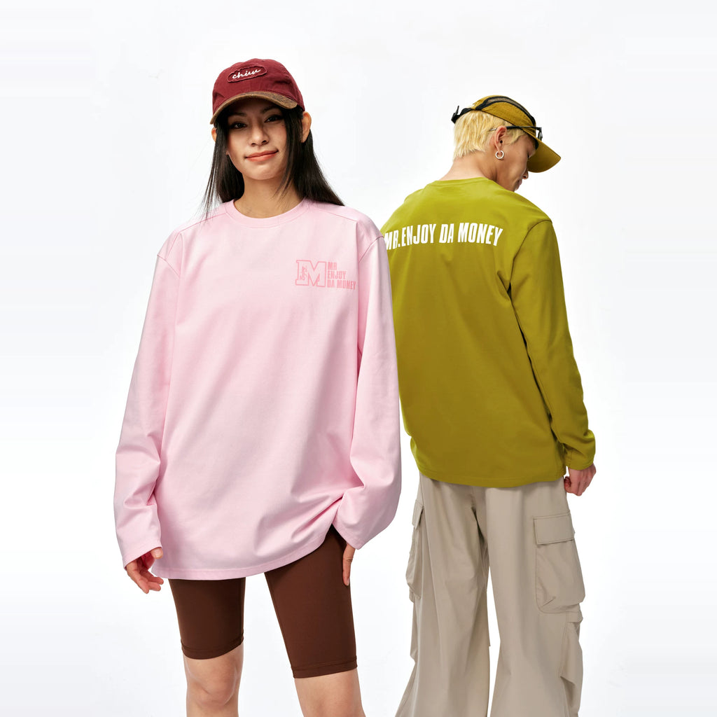 MEDM26SS Cool Quick Drying Long Sleeve T-shirt for Men and Women, Autumn Trendy Brand American Retro Loose Casual T-shirt