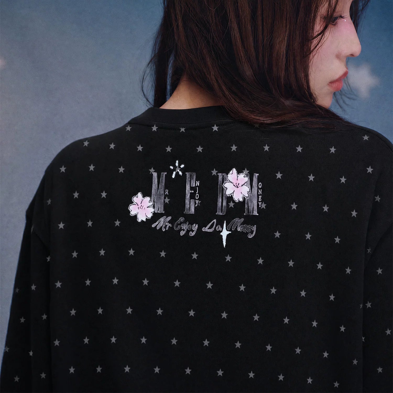 MEDM × Iria's mailbox joint guardian kitten print full star casual small version short sleeved round neck T-shirt
