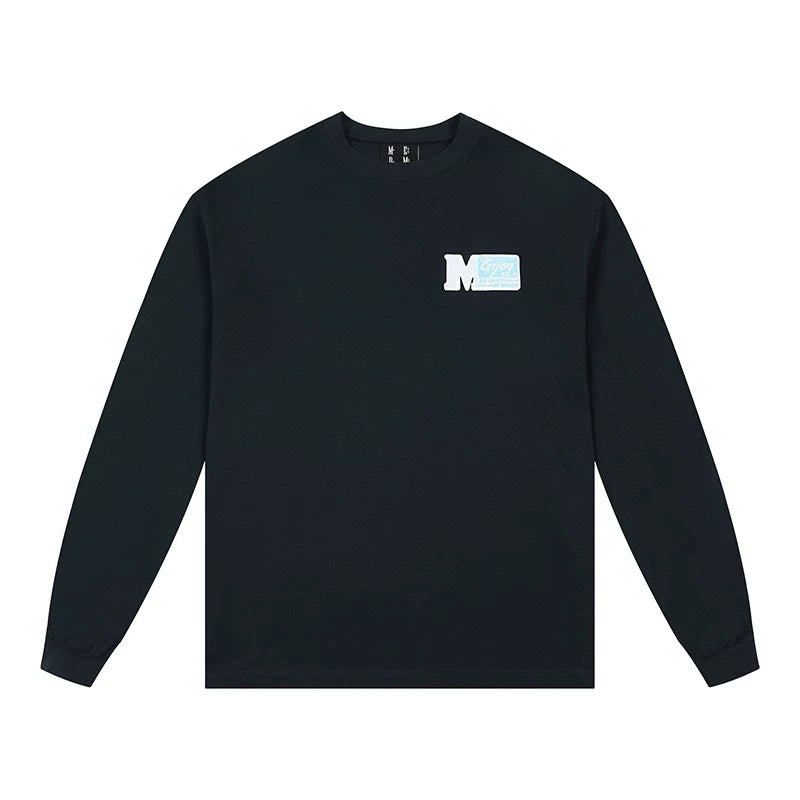 MEDM small label armband long sleeved T-shirt men's autumn top women's American T-shirt couple casual versatile top trend