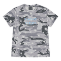 MEDM chest handwritten slogan print camouflage stars full print casual T-shirt American street style round neck short sleeved shirt