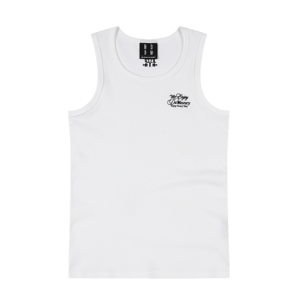 MEDM Classic Floral Letter Embroidery Basic Tank Top Men's Heavy Weight Fitness Breathable Sports Sleeveless Top