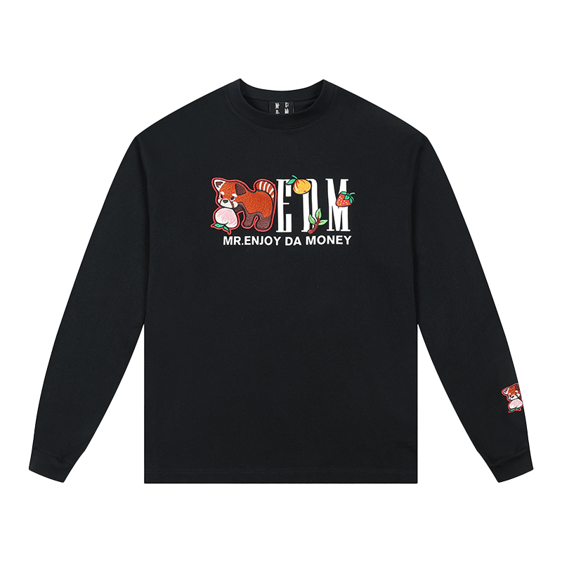 MEDM Capibala animal element small world long sleeved T-shirt for men's autumn loose casual couple versatile top