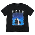 MEDM x Iria's mailbox collaboration looks up at the starry sky with digital print glitter logo short sleeved casual T-shirt for women's summer