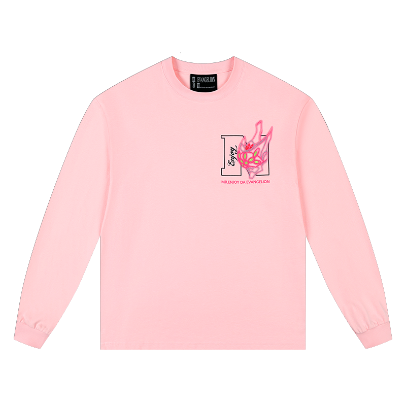 MEDMxEVA Joint Basic Logo Long Sleeve T-shirt Men's Casual Hoodie Top Women's Spring/Autumn American T-shirt