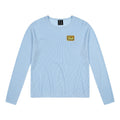 MEDM solid color towel embroidered logo pullover casual round neck mesh shirt 2025 new long sleeved loose knit shirt top for autumn