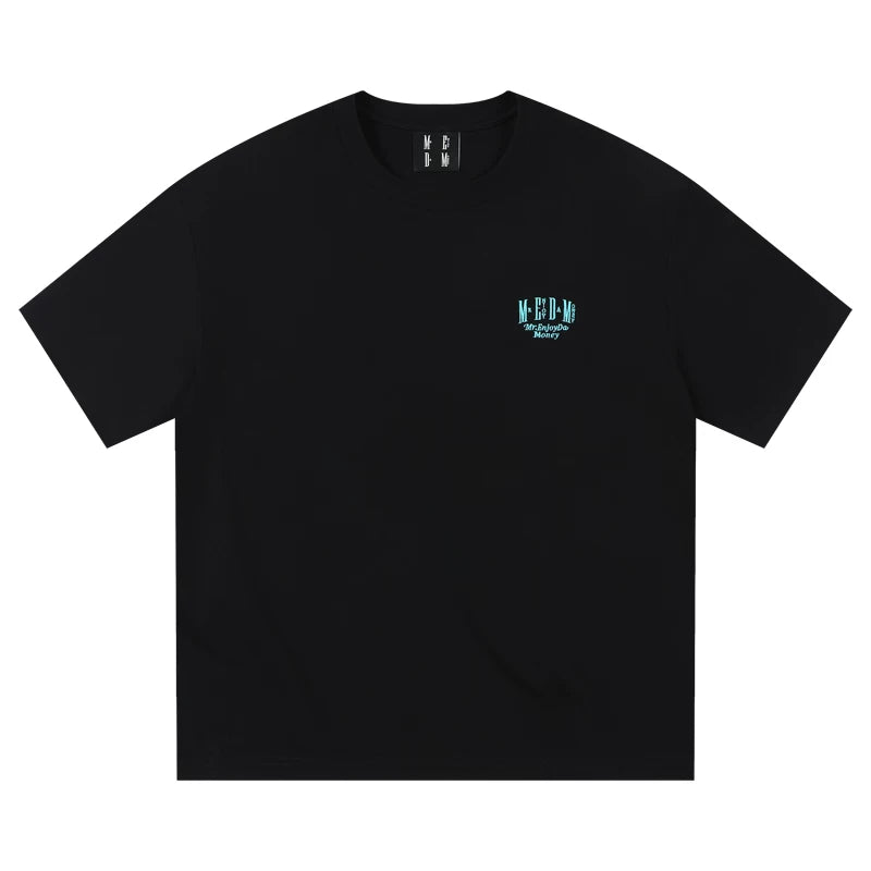 MEDM letter embroidered T-shirt unisex American TEE loose base short sleeved 2025 spring fashion brand T-shirt