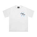 MEDM trendy summer foam printed short-sleeved T-shirt for men and women the same American high street casual five-point sleeve T-shirt for men and women