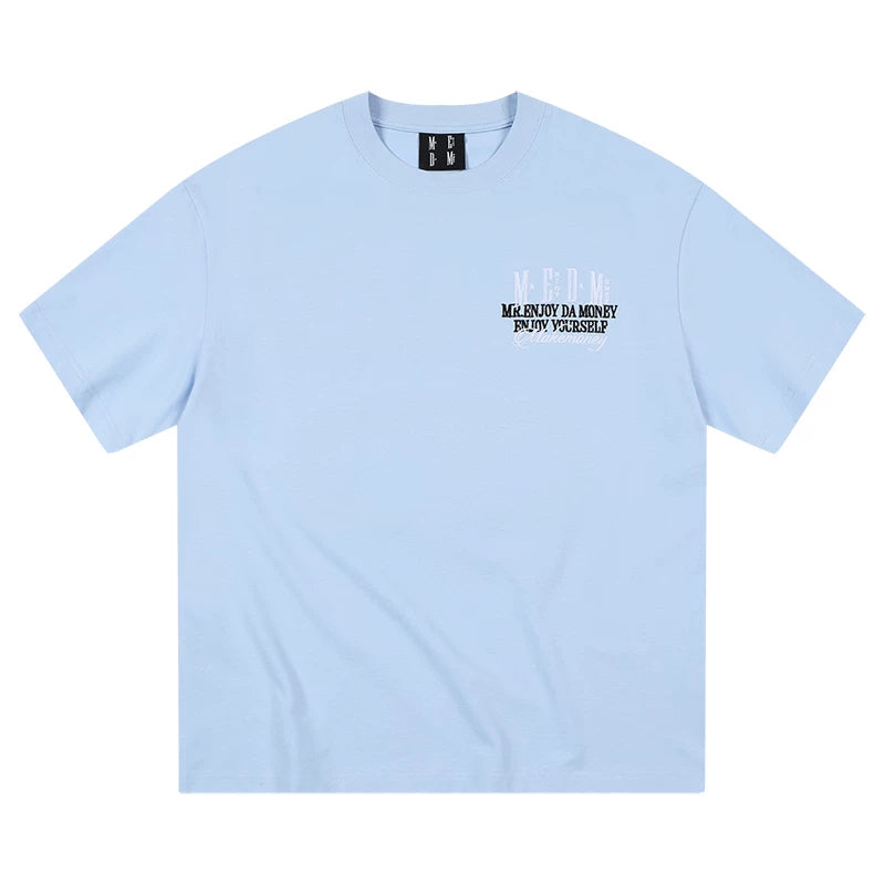 MEDM26SS retro layout towel embroidery summer T-shirt short sleeved women's design sense niche American casual T-shirt men