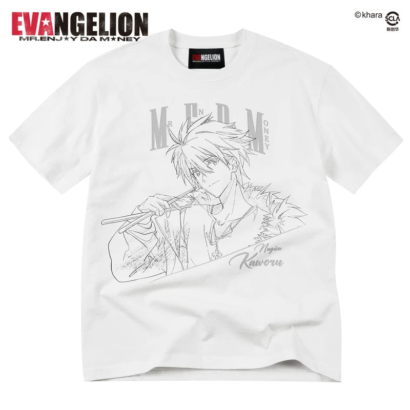 MEDMxEVA NEVER END series character half body sketch style basic casual short sleeved personalized versatile T-shirt