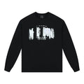 MEDM Phantom Flower Embroidery Long Sleeve T-shirt for Men, Autumn Loose Top, American Hip Hop Retro Casual T-shirt