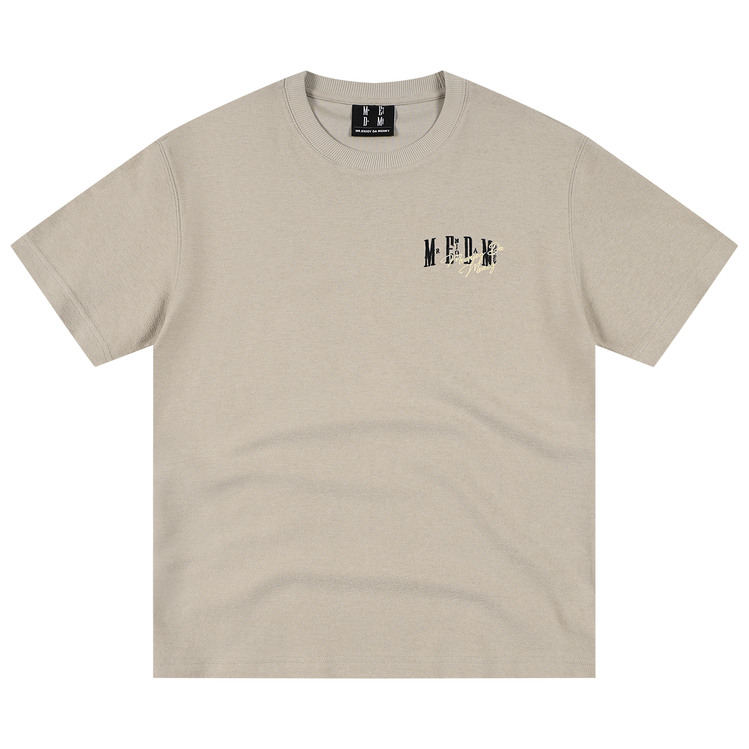 MEDM looped double-sided basic logo embroidery casual round neck T-shirt American heavyweight skin friendly versatile couple short sleeved shirt