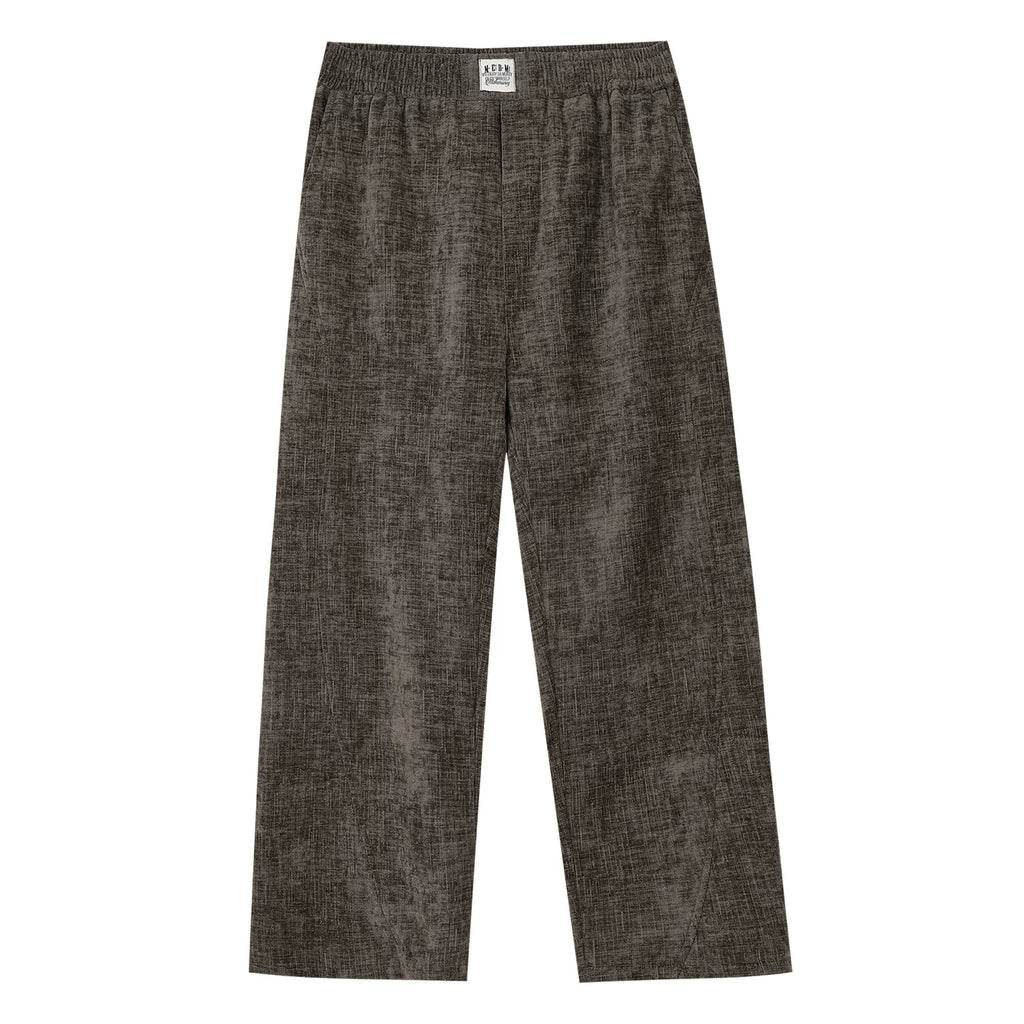 MEDM Simple Solid Color Imitation Linen Corduroy Casual Pants Trendy Brand Basic Versatile Loose Couple Straight Leg Pants
